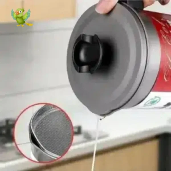• صفاية زيت ووعاء ستانليس ستيل