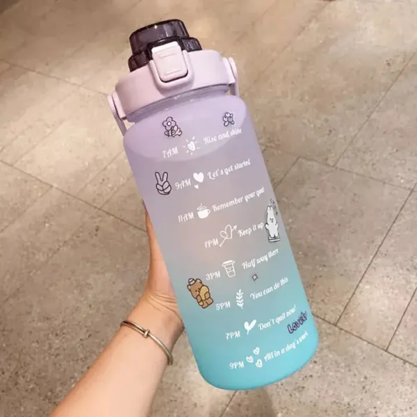 ⁦زجاجة مياه رياضية تحفيزية كبيرة بشفاطة⁩ - الصورة ⁦4⁩